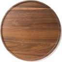 Round Wood Tray, Acacia Wooden Decorative Serving Tray for Coffee Table and Home Decor, Wooden Appetizer Charcuterie Board for Kitchen Countertop (13.8 inch)
