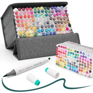 Alcohol Markers Set, 120 Colors Dual Brush Tip Art Markers for Drawing, Professional Alcohol Based Markers for Artists Beginners Adults, Blendable Markers for Coloring Illustration Sketching