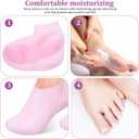 Didiseaon Moisturizing Foot Cover - 2 Pairs Silicone Spa Socks for Foot Care Soft Gel Feet Treatment for Dry Cracked Feet Reusable and Washable for Home and Travel