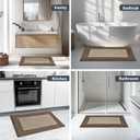 anllugs Bathroom Rugs 24" x 60", Non-Slip Extra Soft Absorbent Bath Rugs, Machine Washable Quick Dry Bath Mats for Bathroom Floor, Shower, Bathtub and Sink, Taupe & Dark Brown