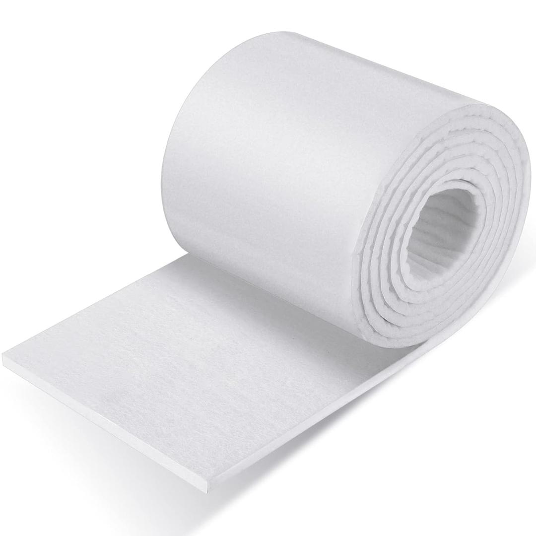 Jecery 1/4" x 6" x 2.5 Yard Adhesive Felt Roll, Self-Adhesive Padding Cushion for Foot, Comfort Padding for Pressure Relief Foot Support for Furniture Protection Splint Lining Cushioning Use(White)