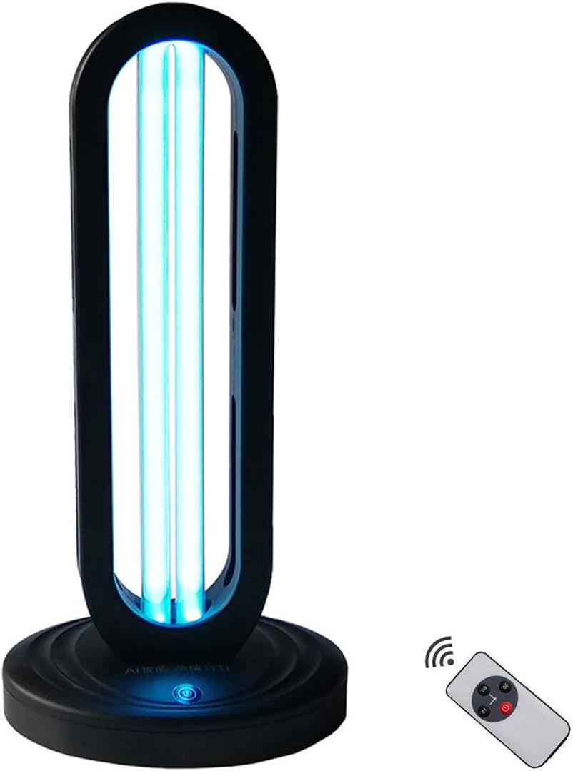 UV Light disinfection Lamp with Ozone for Odor Room Air Purification (Remote Control Included) 99.99% Sanitization Rate White Fluorescent Premium 38W 110V