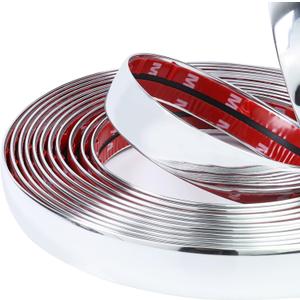 16FT Automotive Chrome Trim Molding 1"(25mm) Heavy Duty Chrome Car Moldings Trim UV Protected Scratch-Proof for Truck RV SUV Side Door Window Bumper, Self Adhesive