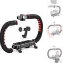 Zeadio Camera Smartphone Stabilizer, Handle Grip Handheld Video Rig, Compatibility with All Camera, Camcorder, Action Camera, DSLR and for All iPhone and Android Smartphones