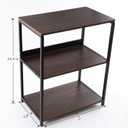 Side Table for Living Room, 3-Tier End Table for Small Space with Wide Storage Tabletop, Rustic Brown Narrow Nightstand for Bedroom, Sofa Couch&Office