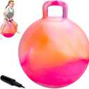 ZOOJOY Clouds Hopper Ball, Hopping Toys for Kids, 20 Inch Bouncy Ball with Handle for Boys Girls Aged 6-12, Inflatable Clouds Bounce Hopper Toy with Pump