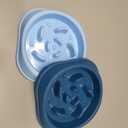 MateeyLife Small Slow Feeder Cat Bowls 2PCS, Anti-Choking Puzzle Cat Food Bowls, Anti-Slip Interactive Dog Feeding Slow Down Eating, Bloat Stop Maze Dishes Dog Feeder for Small Breeds 1 Cup (Light Blue & Dark Blue)