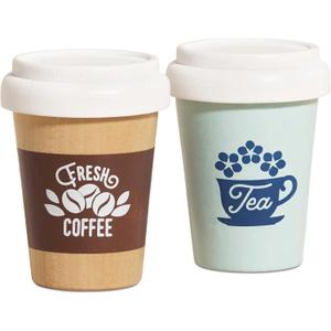 Le Toy Van - Honeybake - Take Away Coffee Cup and Tea Cup - Travel Mug Set - Kids Kitchen Accessories - Role Play Wooden Play Food - Toy Kitchen Accessories - Wooden Kitchen Toys - Age 2+ Years