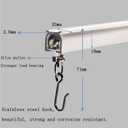 3.6ft Upgraded Aluminum Curtain Track, Can be Used as an Extension Track Rod, Ceiling or Wall mount, Living Room or Picture Windows and Room Divider with Runners and Hooks (White)