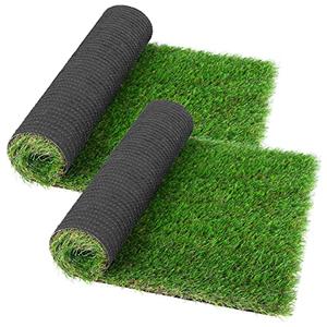 GLOBREEN 2 Pack Green Artificial Grass Door Mat, Thick Outdoor Fake Turf Grass Pads for Dogs Potty, 16" X 29"