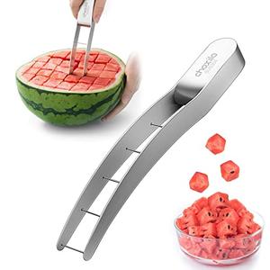 Watermelon Cutter Slicer,Stainless Steel Watermelon Cube Cutter Quickly Safe Watermelon Knife,Fun Fruit Knives Salad Melon Baller for Kitchen Gadget