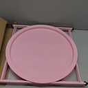 Garden 4 you End Table 2 PCS Metal Side Table Pink Round Folding Tray Cyan Sofa Small Accent Fold-able Table, Round End Table Tray, Next to Sofa Table, Snack Table for Living Room and Bed Room, Pink