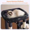 Heybly Heavy Duty Cat Tree, Tower for Indoor Cats large adult, Tall Cat Condo House with Extra-Large Baseboard, Multi-Level Plush Furniture with Scratching Posts, Hammock,Toy Balls, Smoky Gray HCT026G