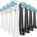 8 Pcs IO Replacement Heads Compatible with Oral B IO 2/3/4/5/6/7/8/9/10/Deep Clean Electric Toothbrush, Medium Bristles Brush Heads Compatible with Oral B IO for Plaque Removal (Black/White)