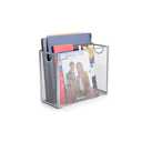 Vertical File Storage, Desktop Organizer, Hanging Files, Office, Metal Mesh, 12.25" L x 5.5" W x 10" H, Silver