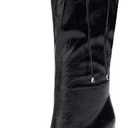 Tasteall Fold Over Boots for Women, Wide Calf Slouchy Boots, Chunky Platform Boots with Mid Calf Size 9.5