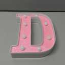 LED Letter Lights Pink Glitter Marquee Letters Light Up Alphabet Letters Sign Battery Powered for Home Party Decoration Night Bar Wedding Birthday Christmas Lamp Girls Gift - Letter D