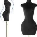 Black Velour Female Mannequin Body Tripod 26 Inches