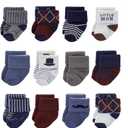 Hudson Baby baby-girls Cotton Rich Newborn and Terry Socks (0-6 Months, Gentleman 12-pack)