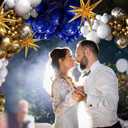 Leesoot All In One 136pcs Royal Blue & Gold Balloons Arch Garland Kit, 18/12/10/5 inch Latex Balloons for Celebration Graduation Festival Birthday Party Baby Shower Decoration