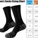 JOYNÉE 8 Pairs Mens Crew Athletic Work Long Socks Calf Cushioned Socks for Sports Running Workout Gym