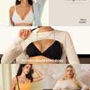 OEAK Womens Comfortable Triangle Bras No Underwire Sexy Plunge Unlined Bralette Pull On Bra Seamless Everyday Tshirt Bras (Beige, S)