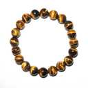 10MM Gold Tigers Eye Mens Bracelet | Fits for About 7.5" Large & Strong Wrist | Throat Chakra Gems | Birthstone for June | Bring Inner Calm & Love & Fortune | Stones of Motivation & Willpower