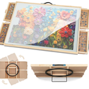 2000 Pieces Tilting & Rotating Puzzle Board , 40.16" × 28.5", Portable Jigsaw Puzzle Table for Adults with 4 Drawers & Protective Cover & Non-Slip Tabletop, Ideal Gift for Mum (Large, 2000)