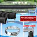 Saintrygo 2 Pack Thickened Pool Hose for Above Ground Pools 1.5 Inches Diameter 59 Inches Length Replacement Swimming Pool Pump Hose with 4 Pcs Clamps and 2 Replacement Adapter (Black)