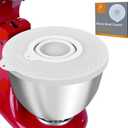 Silicone Mixers Bowl Cover Compatible with KitchenAid 4.5-5 Quart Tilt-Head Stand Mixers Bowl (White)