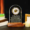 Glass Clock Gifts for Husband from Wife with Wooden Light Base, Personalized Gift for Husband Who Has Everything on Birthday Anniversary, Presents for Him on Christmas Home Desk Clock