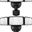 UME 2 Pack 5500LM LED Security Lights Motion Sensor Light Outdoor, 49W, 5000K Daylight, IP65 Waterproof, Dusk to Dawn, 3 Head Motion Detected Flood Light for Garage, Yard, Porch (Black)