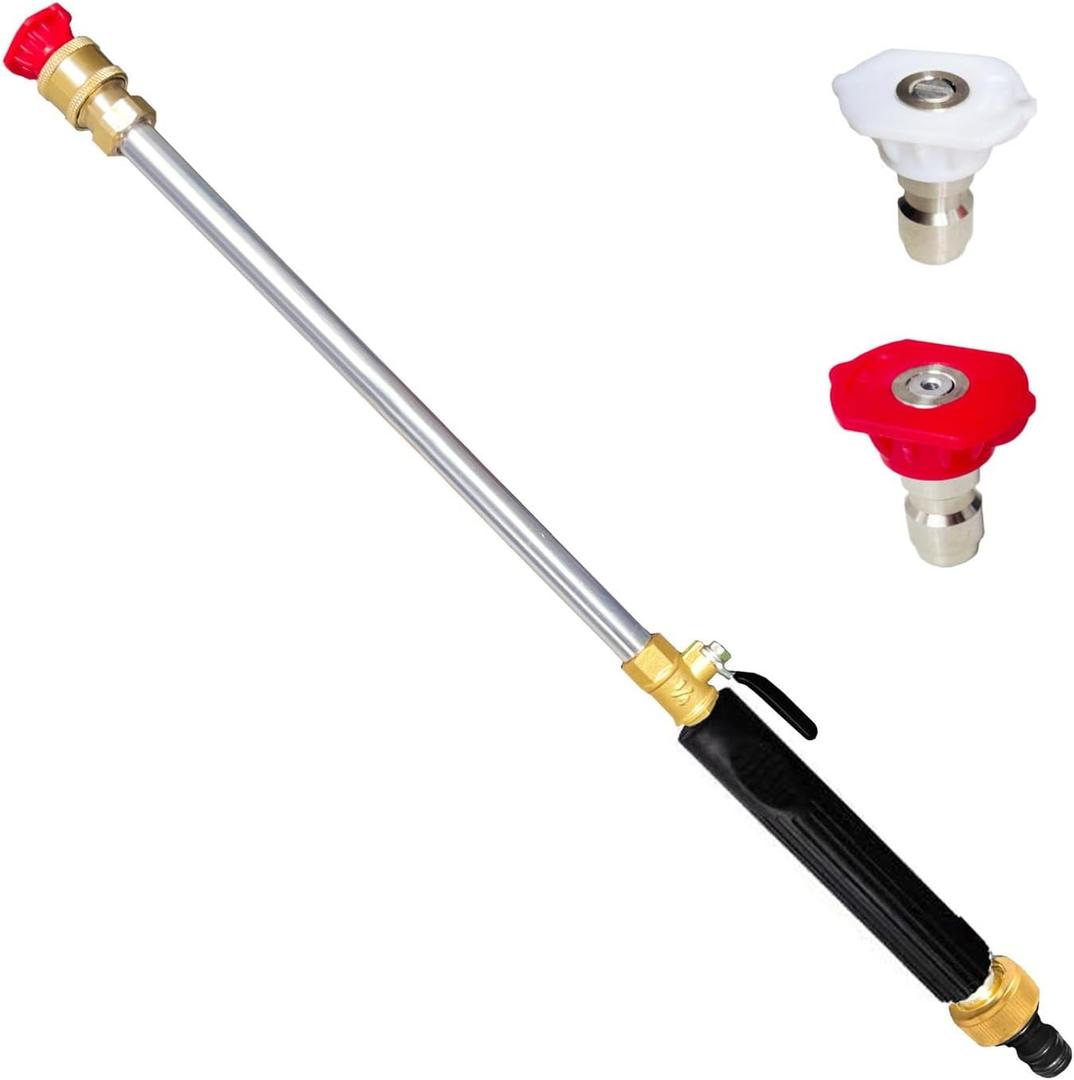Hydro Jet High Pressure Power Washer Wand, 44cm Portable Cleaning Tool with Connection Adapter and Nozzle for Garden, Window, Car Cleaning