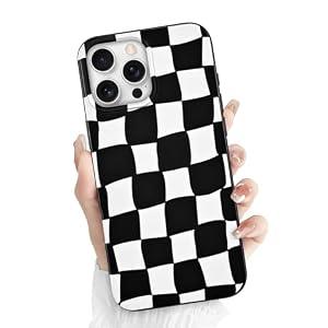 Newseego for iPhone 16 Pro Max Case, Cute Irregular Checkerboard Design Case for Girls Women Men Slim TPU Bumper Anti-Scratch Shockproof Raised Camera Protective Cover for iPhone 16 Pro Max
