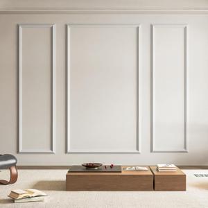 Art3d Pre-Cut Wall Molding Set of 3 pcs, Ready-to-Assemble Wainscoting Panels for Interior Wall Dcor Living Room Bedroom Accent Wall - Installed with Glue, 3 Frames (White: Style 3)