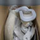 Ergonomic Office Chair with Footrest,Ultra Thick Reclining Desk Chair with Adjustable 2D Lumbar Support and Headrest,Spring Cushion,High Back Premium Mesh Computer Chair,Cream