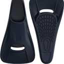 Swim Fins Adult Swim Training Fins for Pool Lap Swimming Comfortable Silicone Full Foot Pocket Travel Size Fins Short Blade Floating Flippers for Snorkeling Diving Swimming Adult Men Women (S(US Male 5.5-7 US Female 6.5-8), Navy)