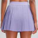RUNNING GIRL Women's Pleated Tennis Skirts with Pockets High Waisted Tummy Control Casual Athletic Workout Golf Skorts (Purple, XL)
