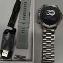 KPEP Military Smart Watches for Men with 2 Straps, 1000mAh Battery/LED Flashlight/IP67 Waterproof Smartwatch, Stress/Blood Oxygen/Heart Rate/Sleep Monitoring, Reminder, Fitness Tracker for iOS Android (Silver)