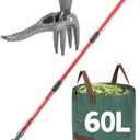 ZENHOSIT Stand Up Weed Puller Tool with 48" Long Metal Handle, 4-Claw Heavy-Duty Steel Head Weed Remove Tool for Lawn, Yard, Garden Without Bending or Kneeling