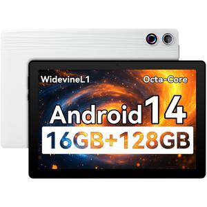 Tablet, Android Tablet, 16GB RAM 128GB ROM 1TB Expansion, 8-Core Processor, Android 14, 11 inch 1280x800 FHD Touch Screen, Widevine L1, Dynamic Halo, Dual Camera, WiFi6,BT5.3, 6800mAh Battery