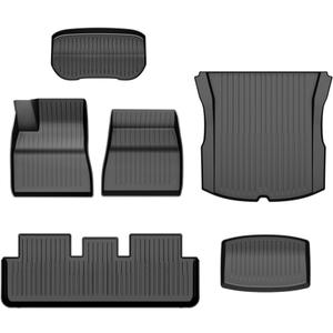 TPE Floor Mats Cargo Liners 6PCS, Compatible with Tesla Model 3 Highland 2024 2025, Floor Liner All Weather Full Cover Protection Cargo Liner & Cargo Trunk Mats Front Rear Cargo Mat Full Set