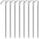 OK5STAR Metal Tent Stakes Heavy Duty 9 Inch, 8 Pack Anti-Rust Galvanized Steel Camping Tarp Stakes, Ground Stakes Yard Stakes Canopy Anchors for Inflatables, Outdoor Decorations