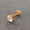 Pair of laboratory-grown diamond stud earrings with two round brilliant cut stones, total carat weight approximately 1.00 ct, color G–H, clarity VS1–VS2. Includes laboratory jewelry report dated December 28, 2024