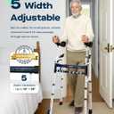 Narrow Walker Folding Upright Walker - with Removable Armrests, 450LBS Heavy Duty, Width & Height Adjustable Narrow Walkers for Seniors, Disabled, Bariatric