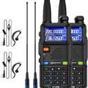 BAOFENG 2 Packs UV-5RM Two Way Radio Multi-Band Long Range Walkie Talkie NOAA USB-C Charging Upgrade of UV-5R Ham Radio Air Band 1.77in LCD Screen with 771 Antenna Headset
