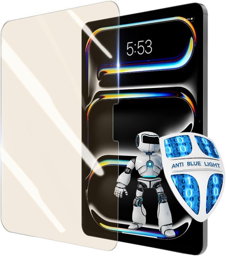 PERFECTSIGHT Anti Blue Light Screen Protector Compatible with iPad Pro 13 Inch 2024 6th Gen, [Medical-Grade HD Clear Eye Protection] Blue Light Blocking Filter 6 Radiations Tempered Glass (Brown)