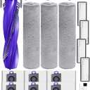 Yivy 22pcs Accessory Kit for Narwal Flow Robot Vacuum Cleaner, Replacement Set Compatible with Narwal Flow: 3 Track Mop Pads, 1 Main Brush, 8 Side Brushes, 4 HEPA Filters, 6 Dust Bags, 1 Cleaning Brush