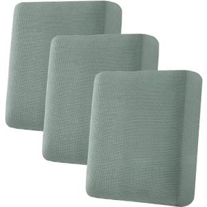 H.VERSAILTEX Super Stretch Individual Seat Cushion Covers Sofa Covers Couch Cushion Covers Slipcover Sets Thick Jacquard Textured Twill Fabric (3 Piece Sofa Cushion Covers, Sage)