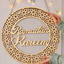 OLEEK ramadan door wreath (12in) ramadan mubarak sign - ramadan decorations for home 2026 - ramadan's wreath for front door - ramadan's sign - ramdan door decoration - ramadan decor - rmadan door sign